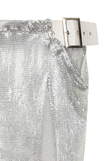 Buckle Chainmail Mini Skirt in Silver