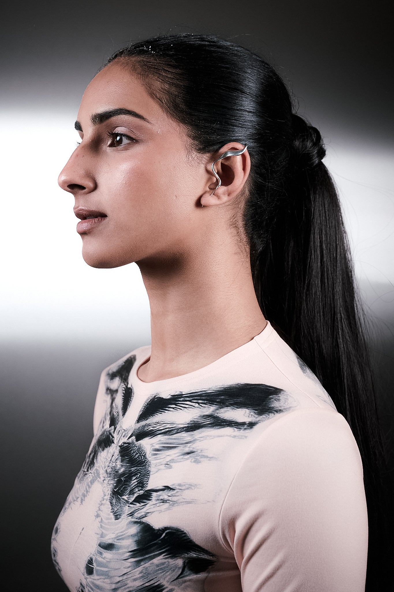 Molten Helix Ear Crawler in Silver