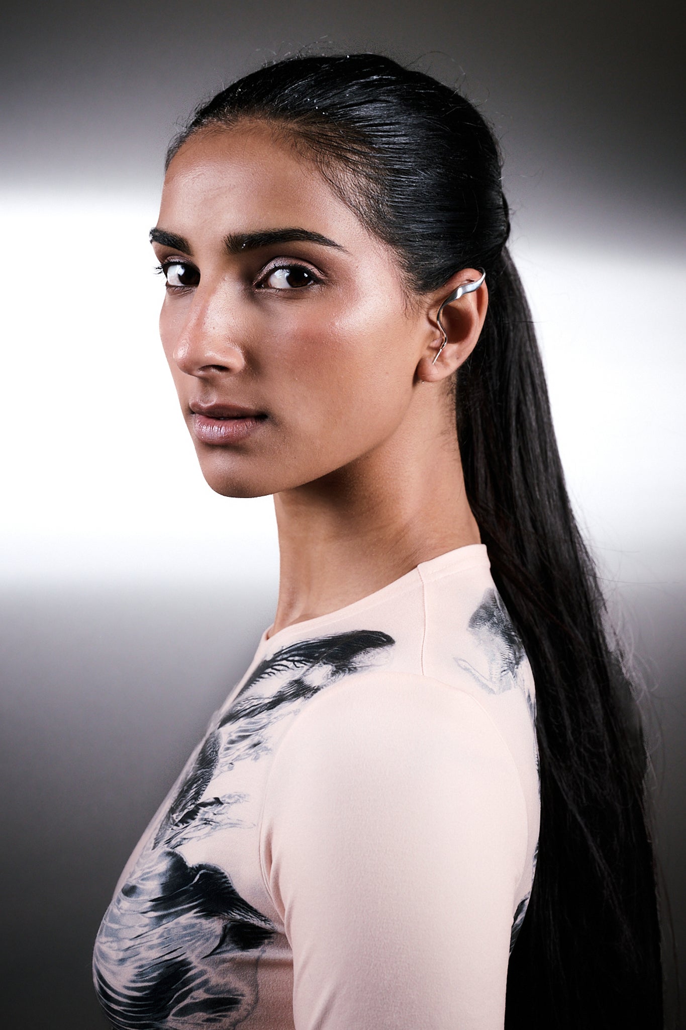 Molten Helix Ear Crawler in Silver