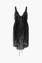 Front Draped Chainmail Dress in Black