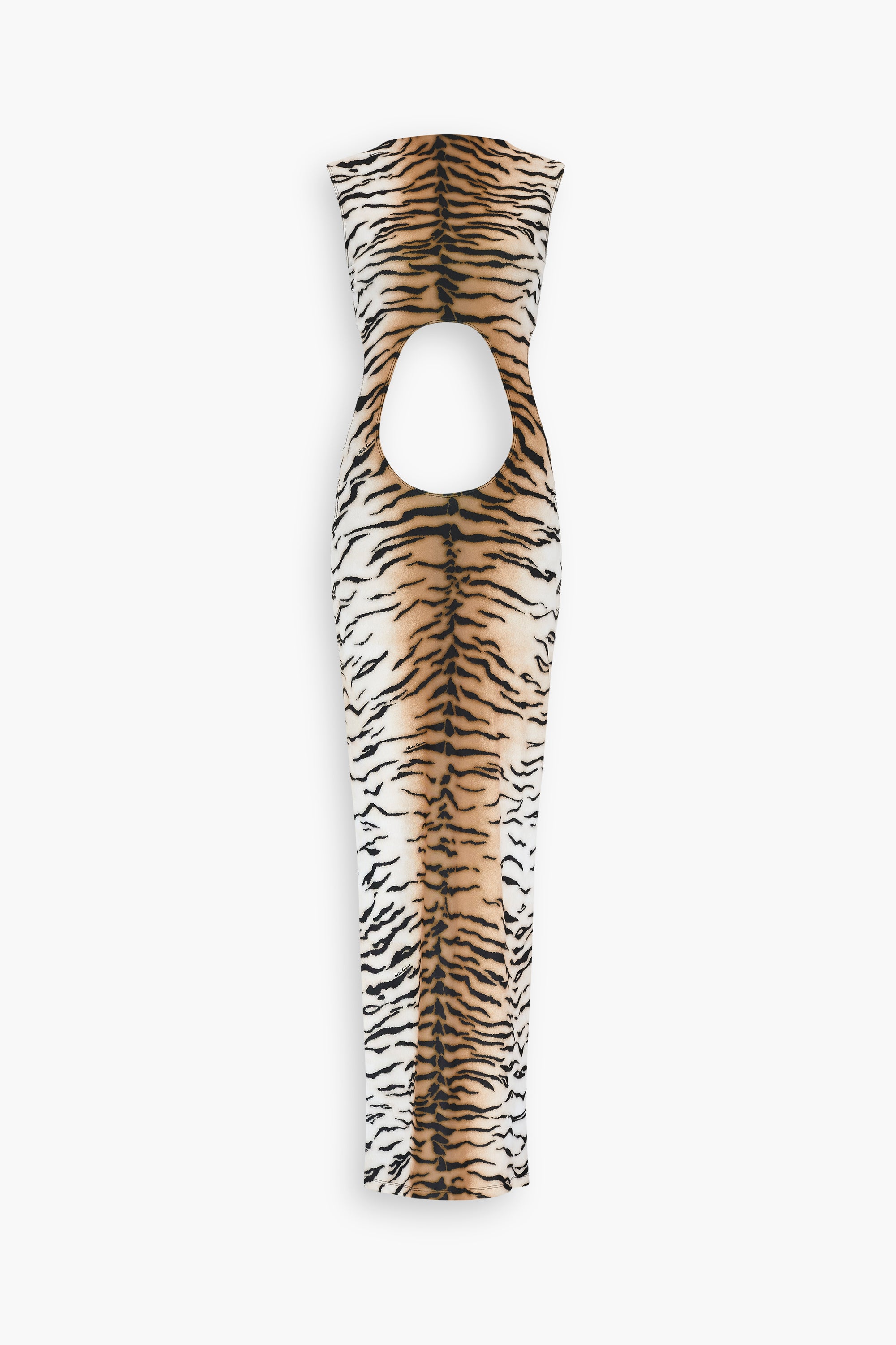 High Neck Cut Out Dress in Tiger