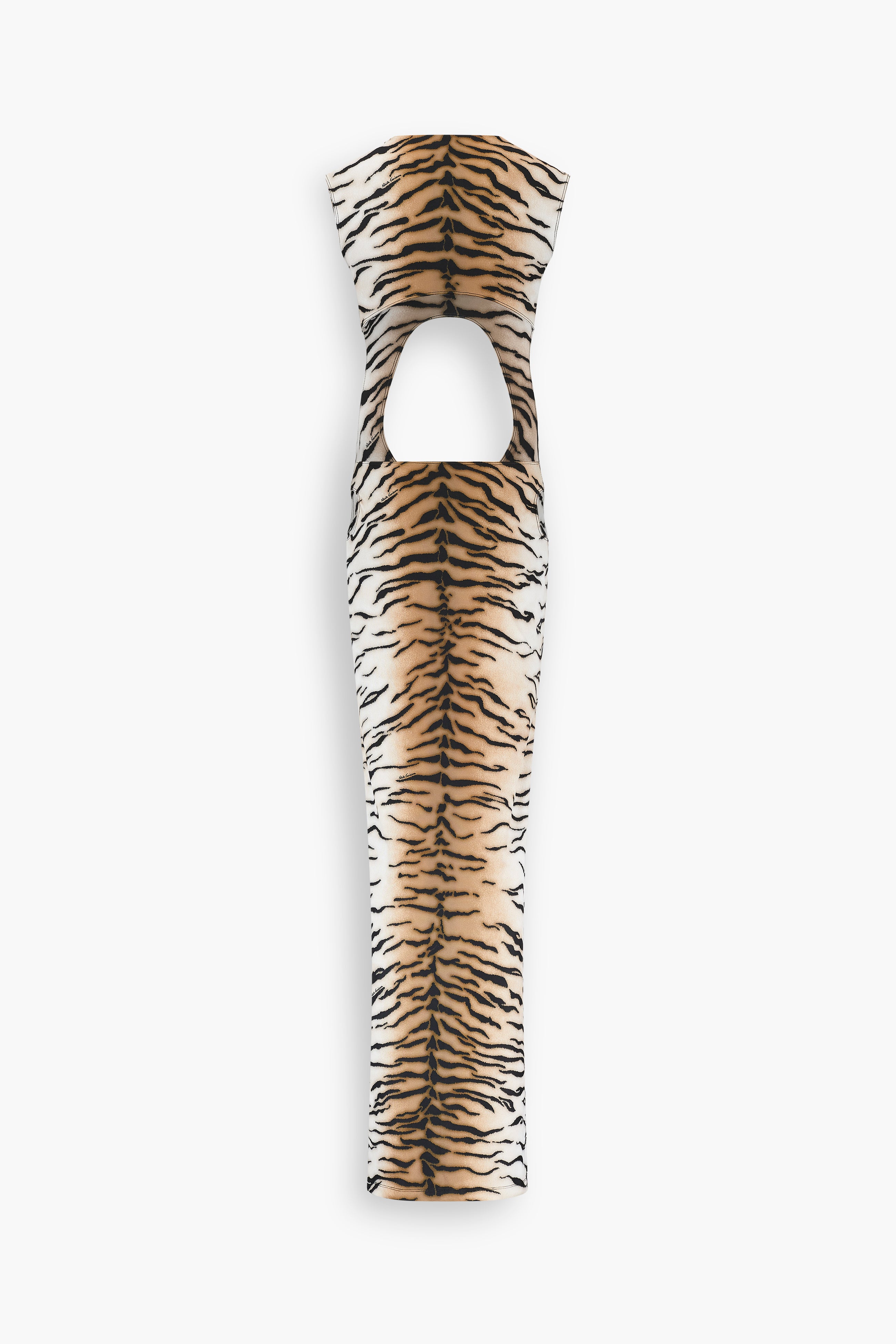 High Neck Cut Out Dress in Tiger