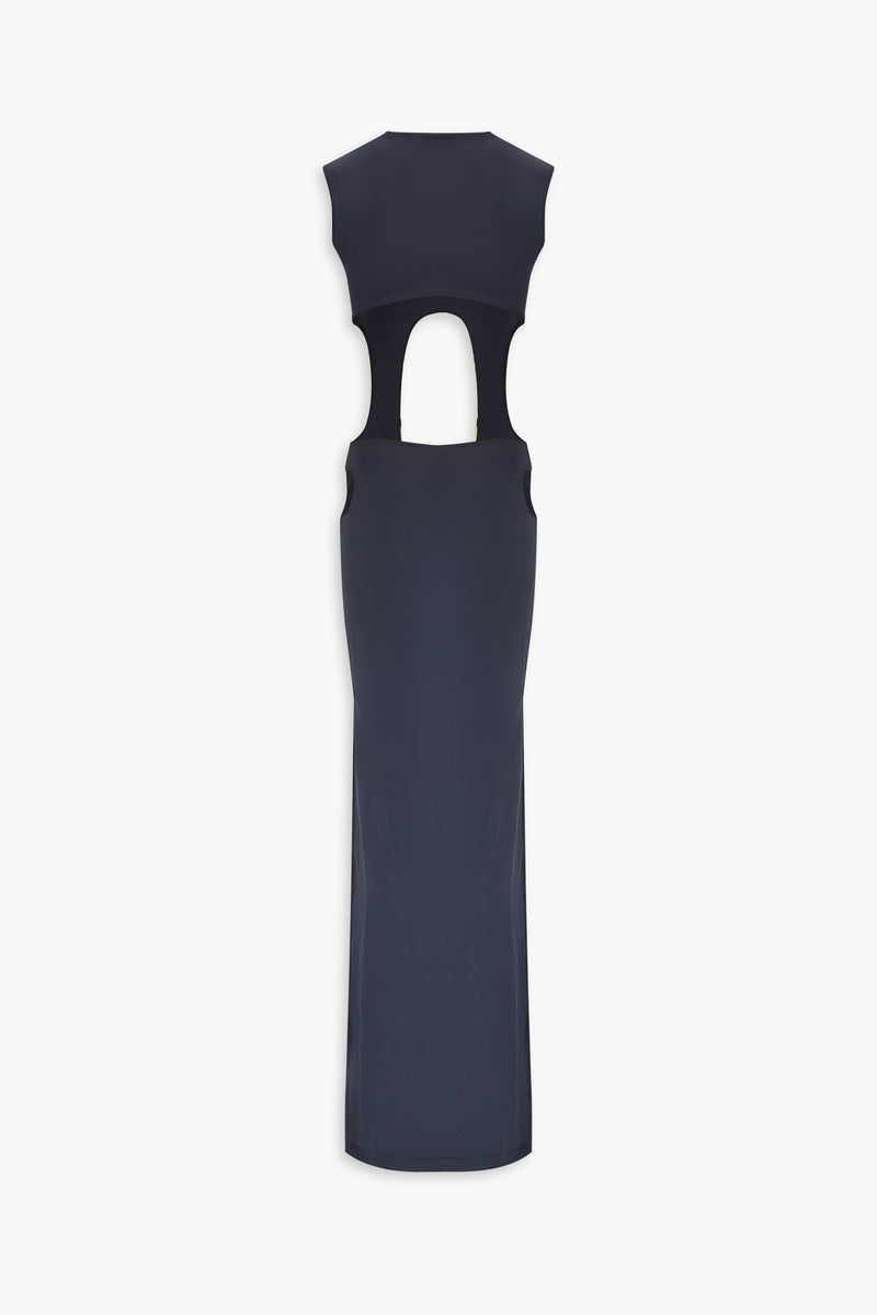 High Neck Cut Out Dress in Black