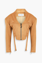 Suedette Corset Jacket in Brown