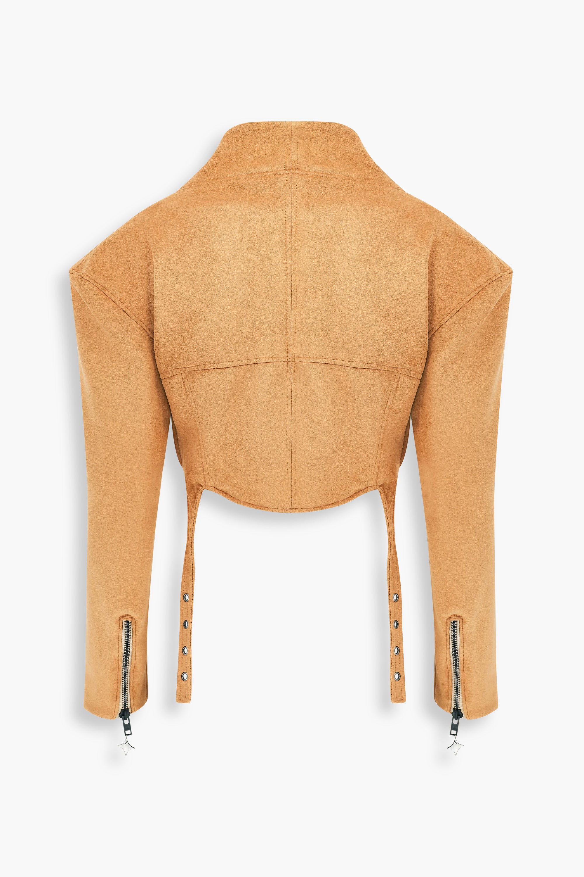 Suedette Corset Jacket in Brown