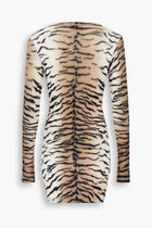 Jersey Long Sleeve Mini Dress in Tiger