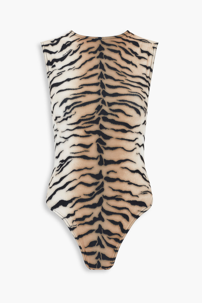 Jersey Vest Bodysuit in Tiger