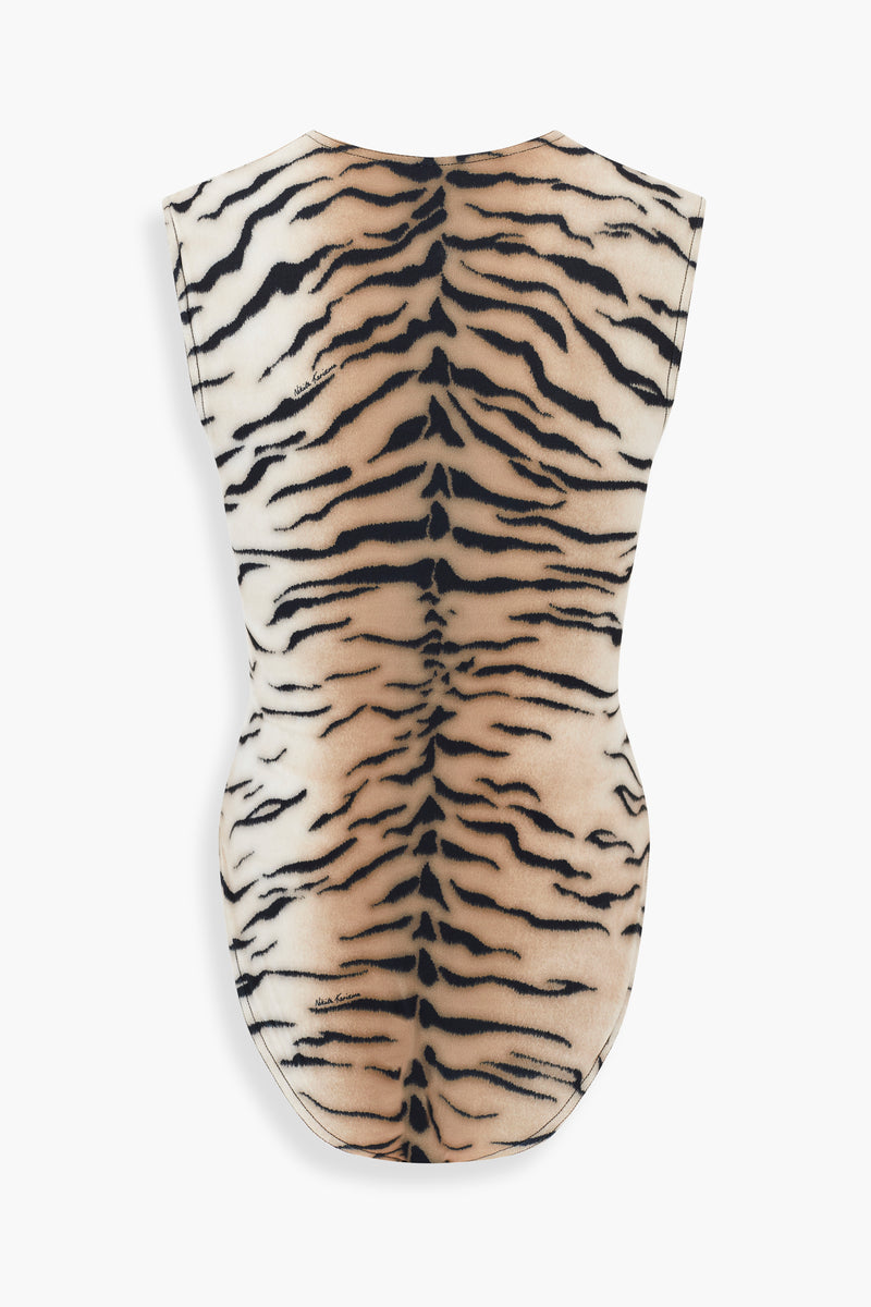 Jersey Vest Bodysuit in Tiger