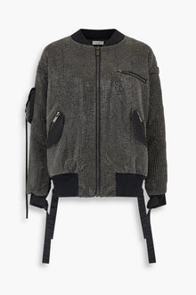 Crystal Bomber Jacket in Black