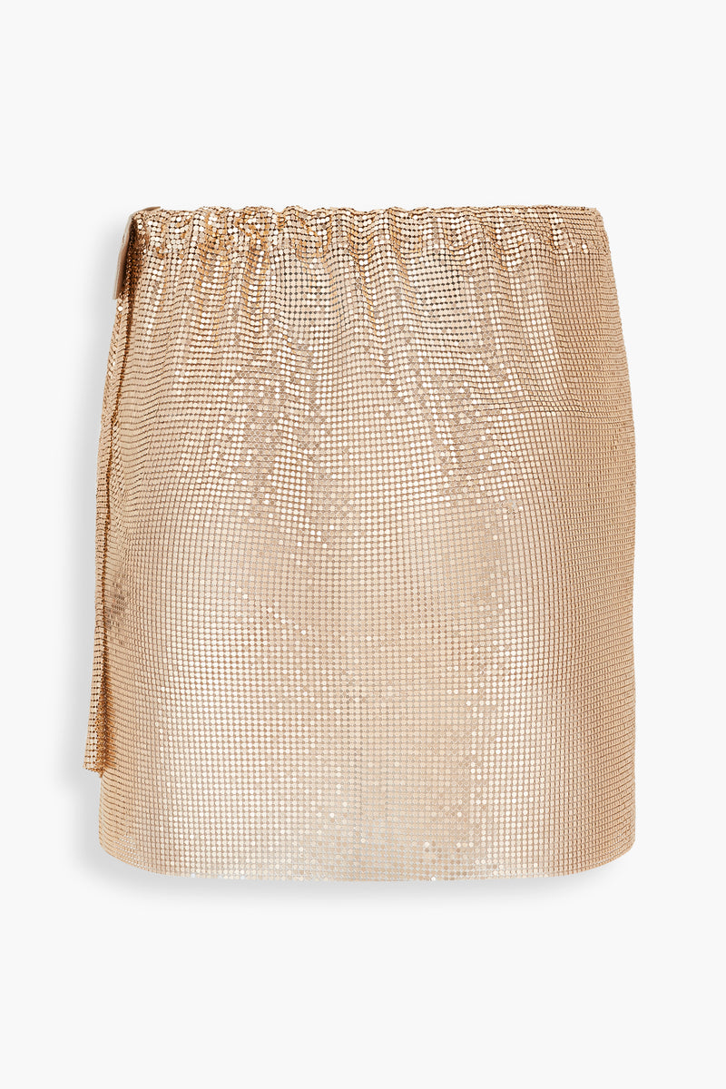 Buckle Chainmail Mini Skirt in Gold