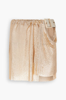 Buckle Chainmail Mini Skirt in Gold