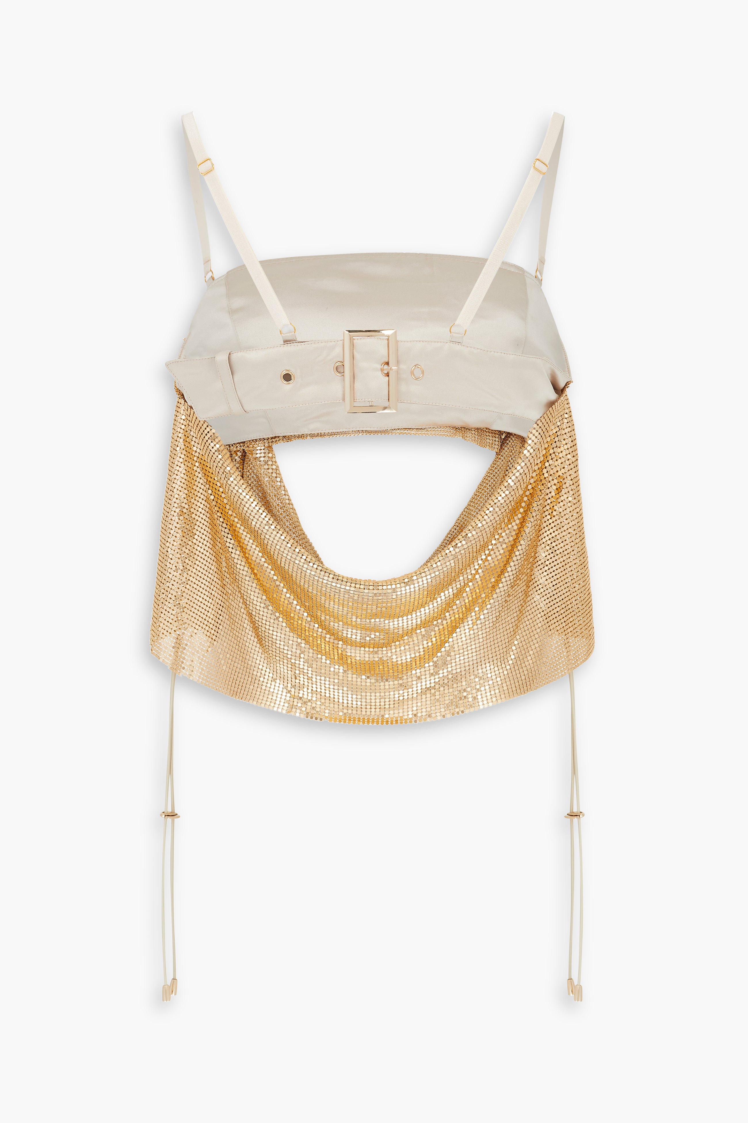 Buckle Bandeau Chainmail Top in Gold