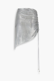 Chainmail Wrap Micro Skirt in Silver