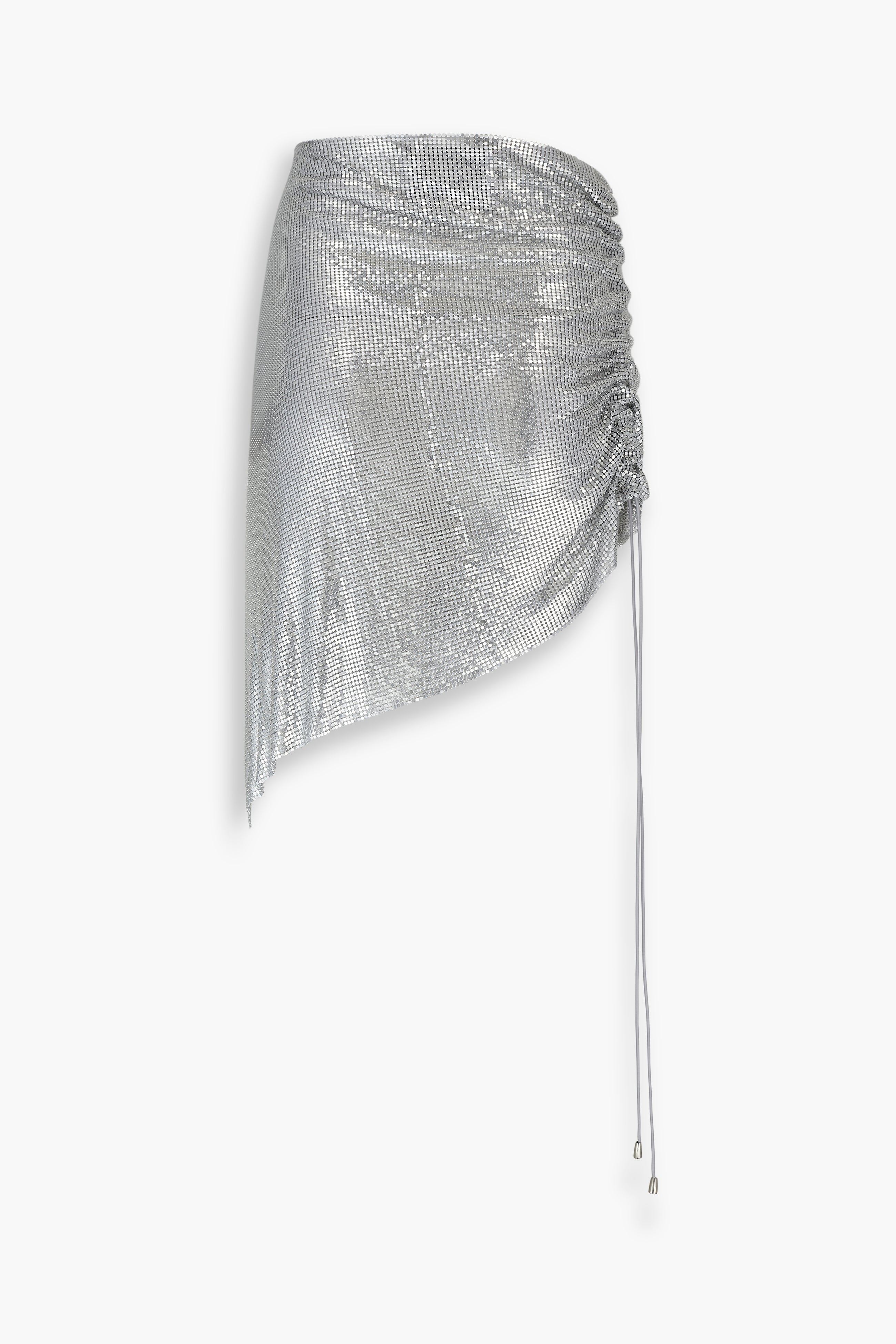 Chainmail Wrap Micro Skirt in Silver