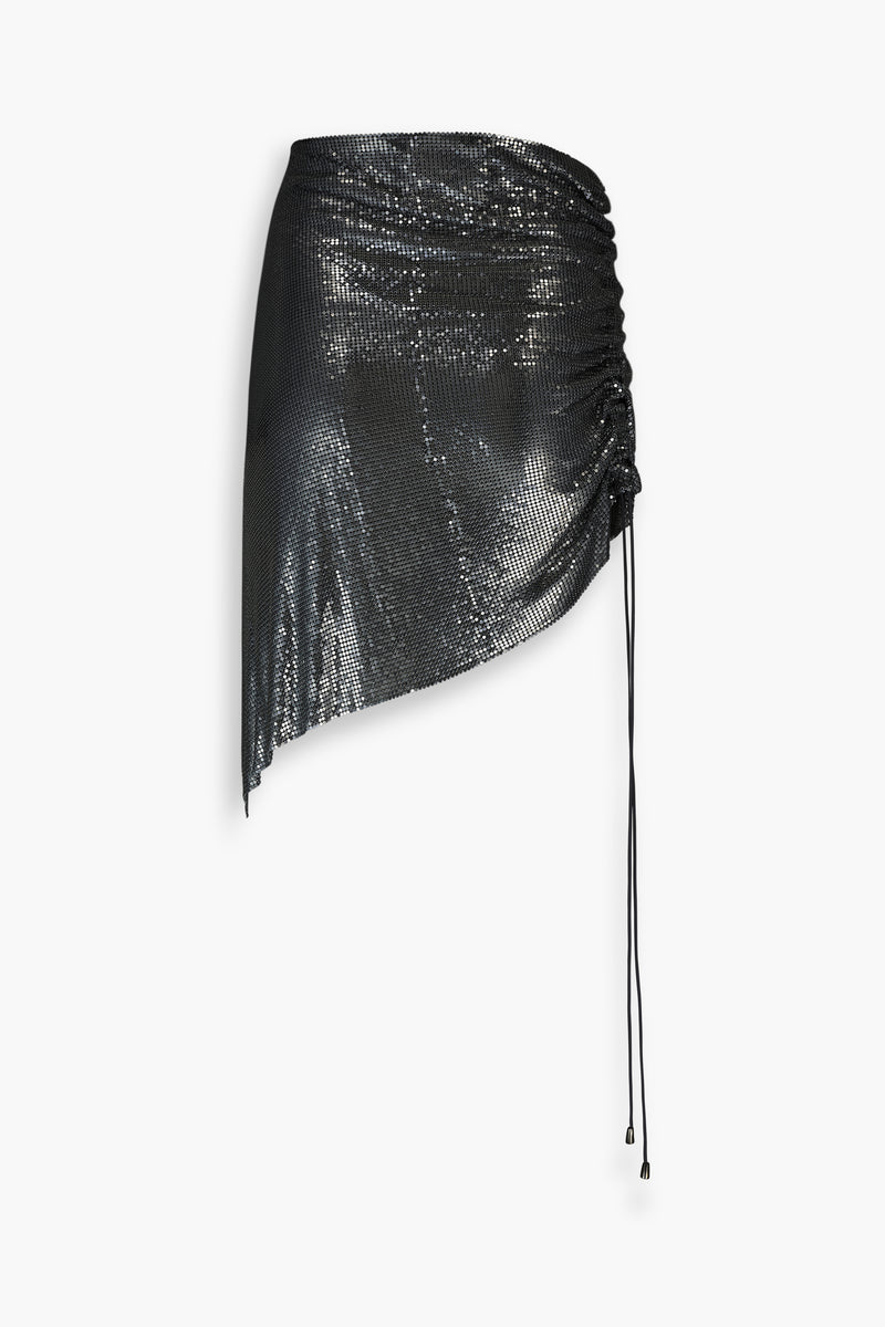 Chainmail Wrap Micro Skirt in Black