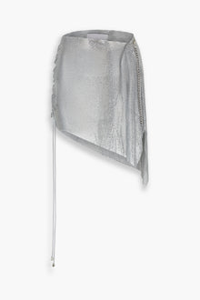 Chainmail Wrap Micro Skirt in Silver