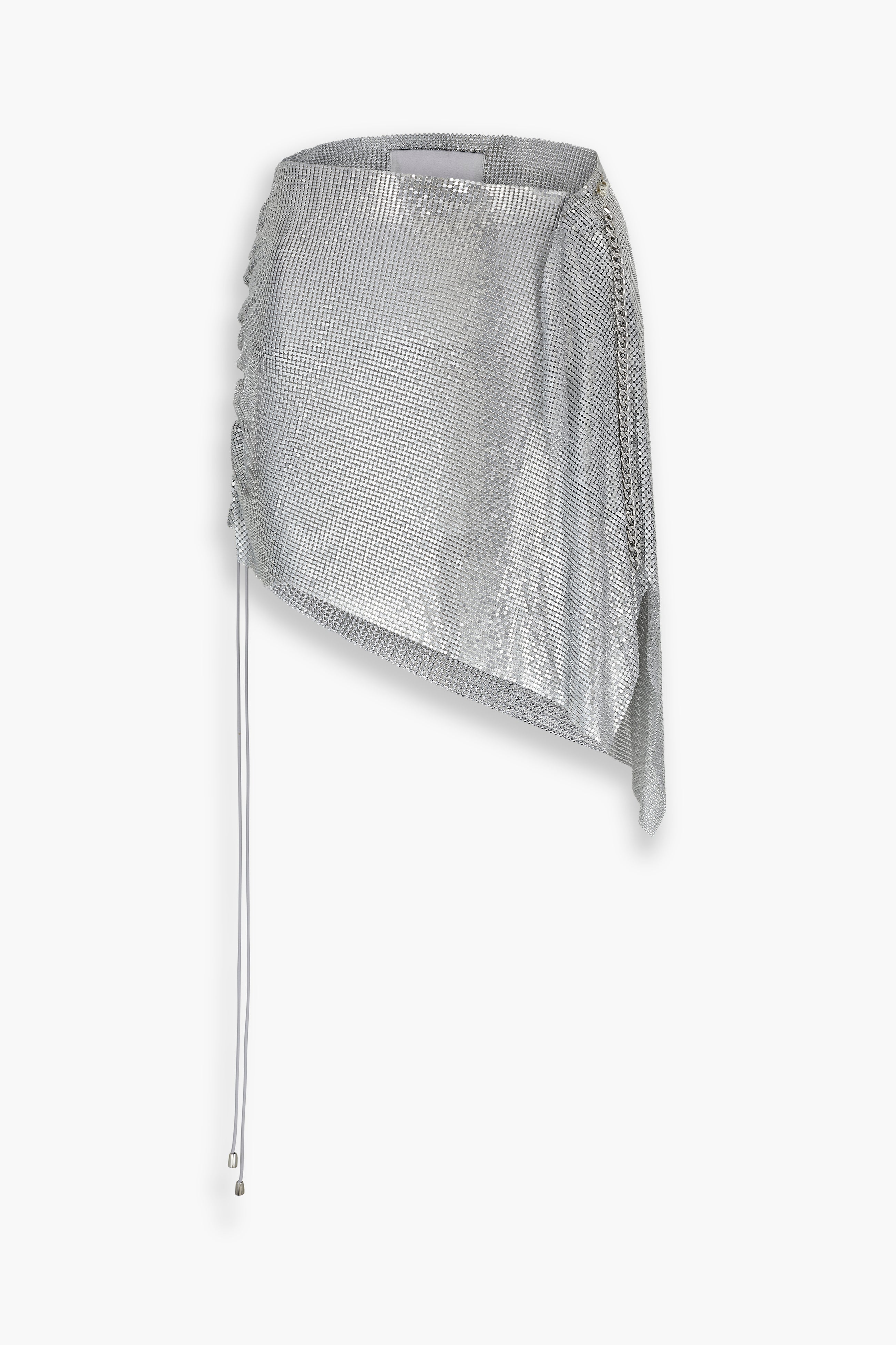 Chainmail Wrap Micro Skirt in Silver