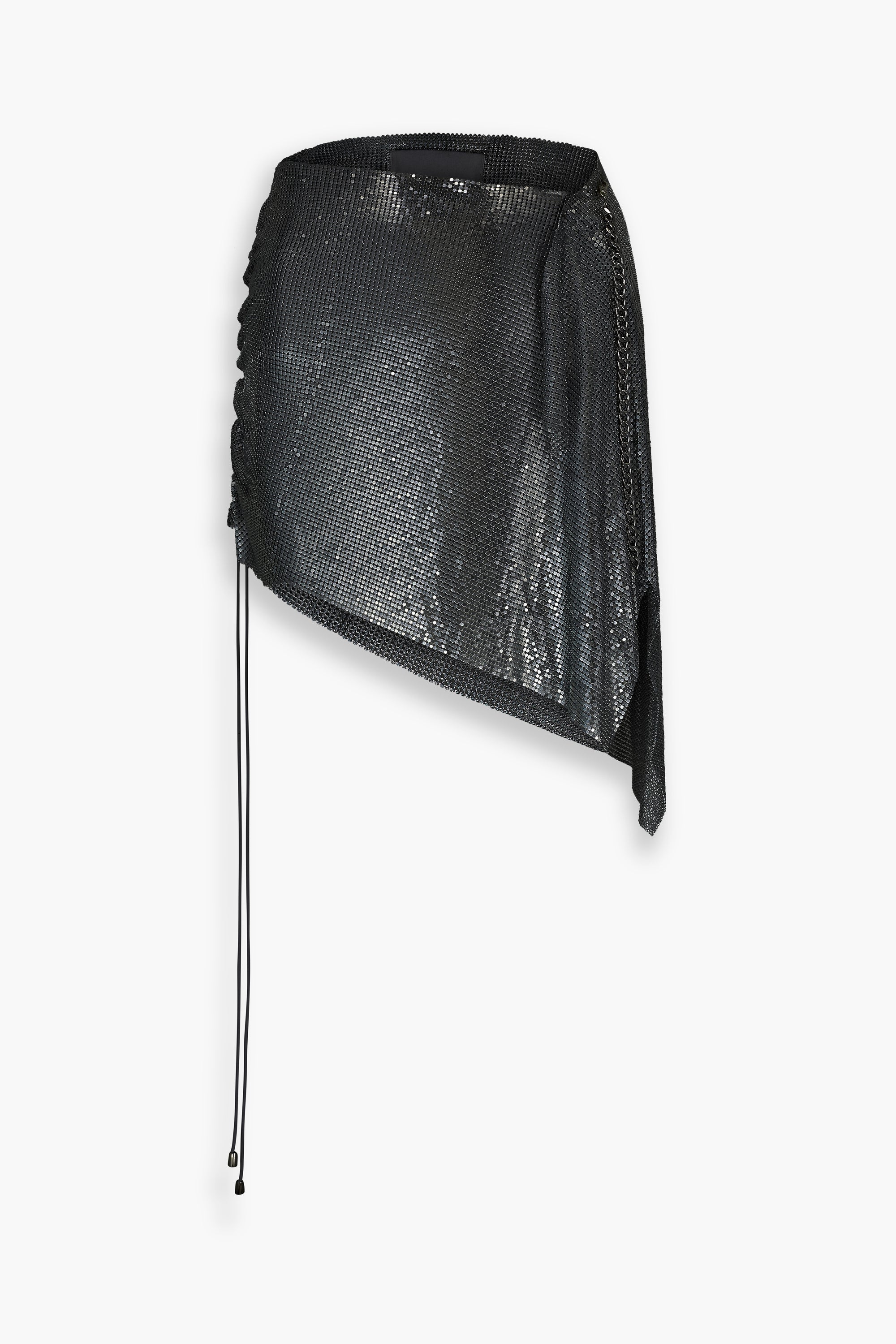 Chainmail Wrap Micro Skirt in Black