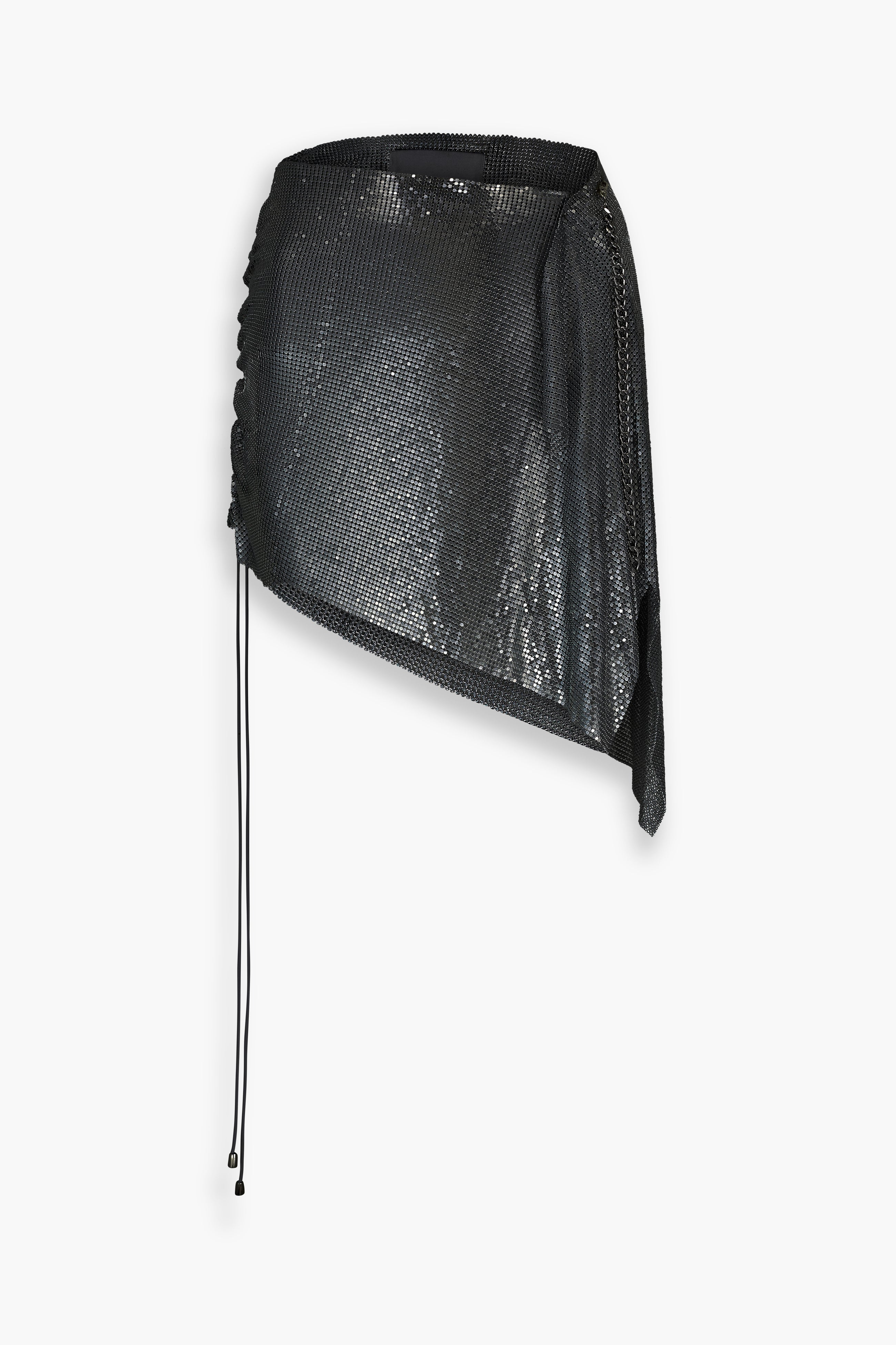 Chainmail Wrap Micro Skirt in Black
