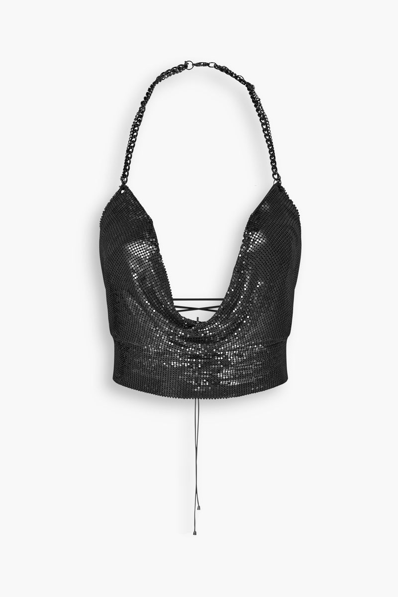 Double Chain Chainmail Top in Black