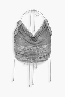 Ruched Chainmail Top in Silver