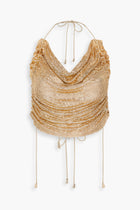 Ruched Chainmail Top in Gold