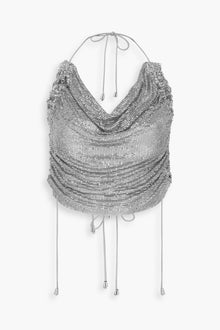 Ruched Chainmail Top in Silver