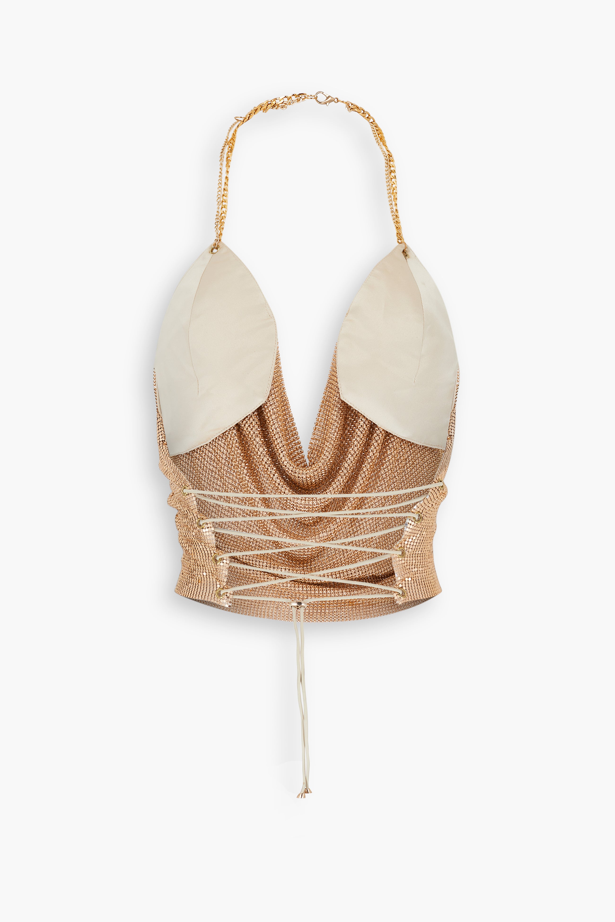 Double Chain Chainmail Top in Gold