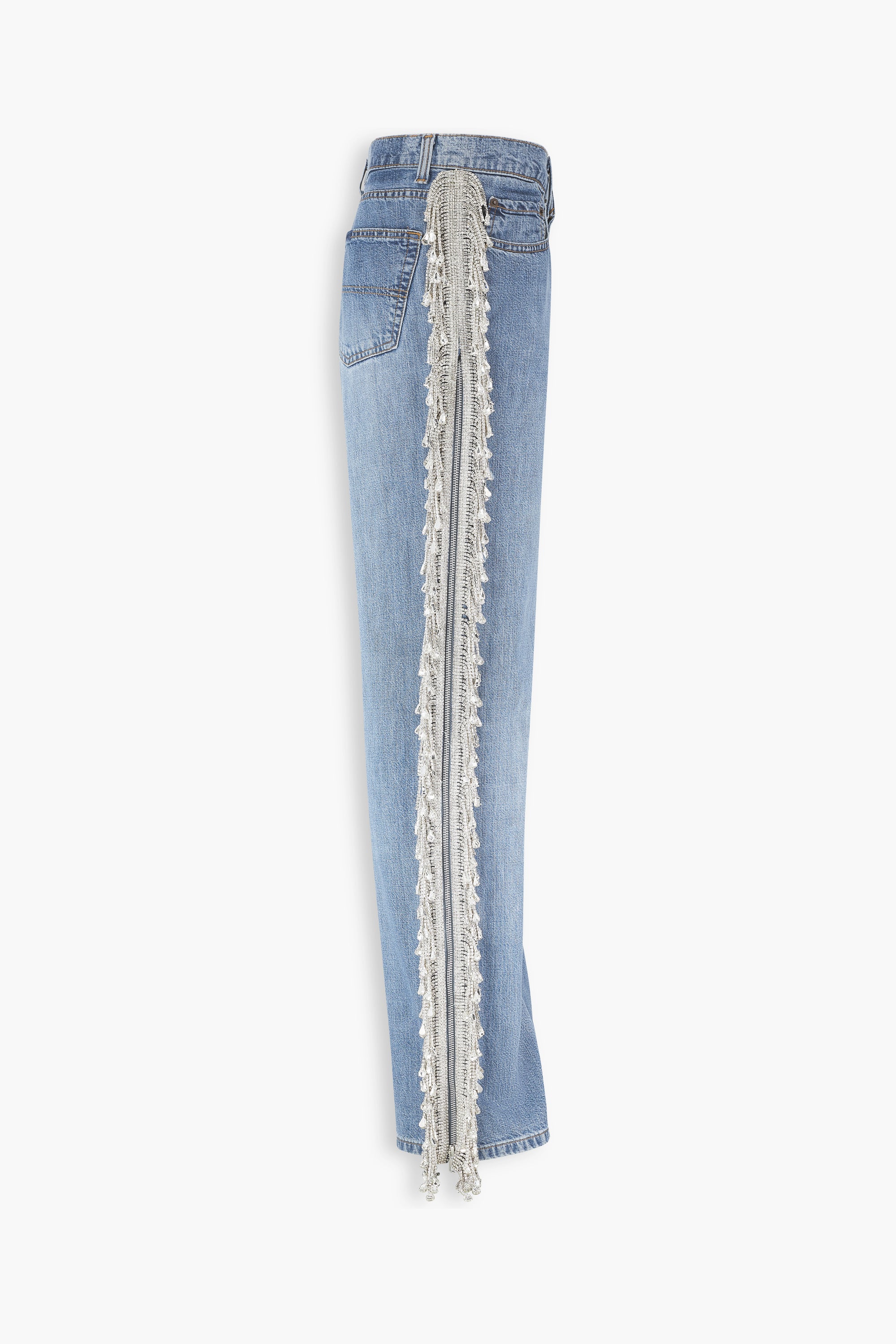 Vintage Crystal Fringe Jeans
