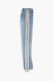 Vintage Crystal Fringe Jeans