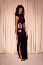 High Neck Cut Out Dress in Black