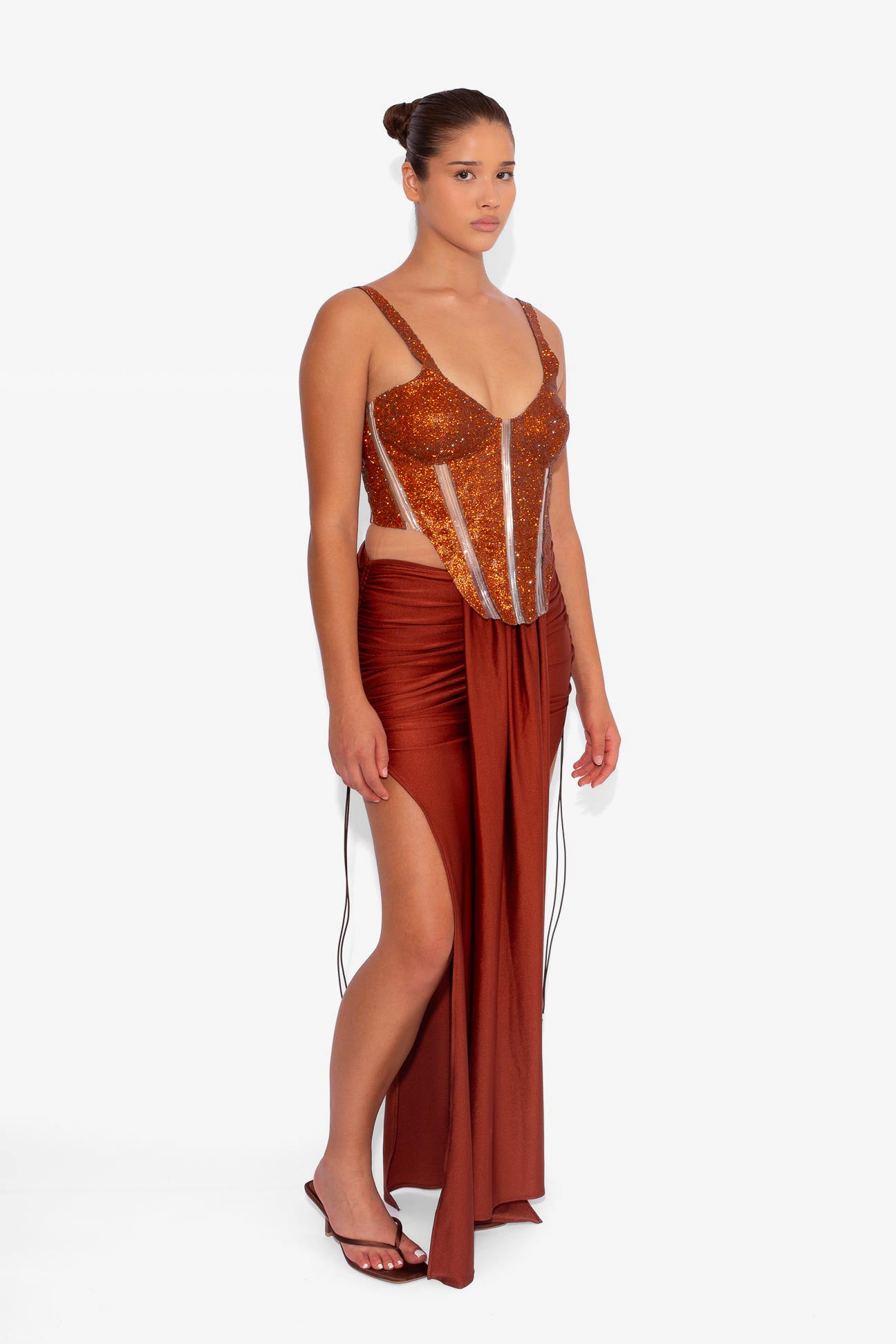 Crystal Corset Top in Rust