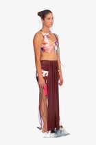 Front Draped Stretch Skirt in Bollywood Print