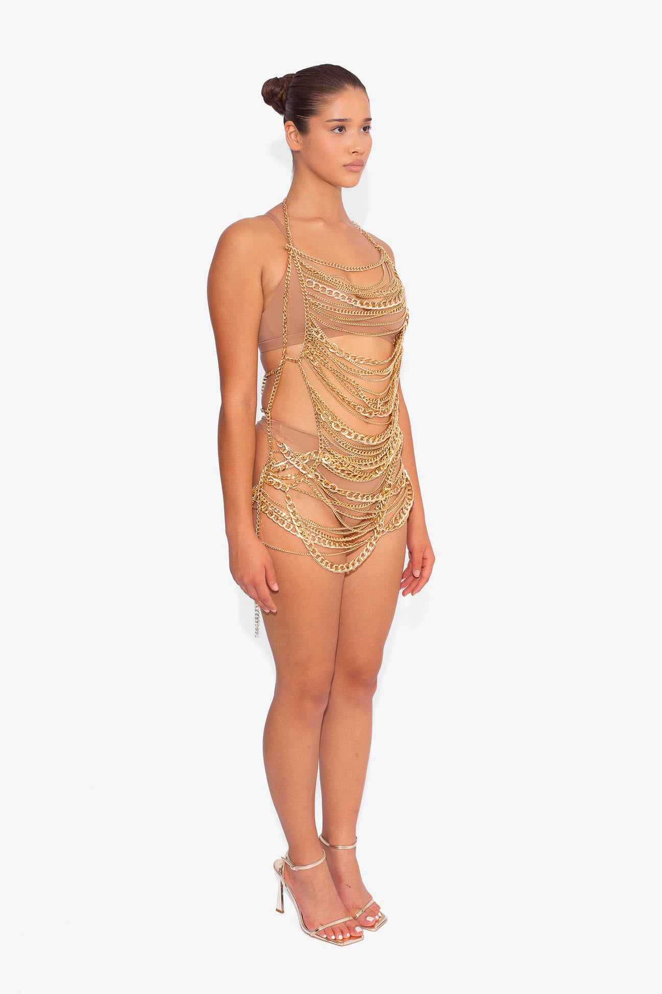 Chain & Charms Dress in Gold