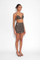 Crystal Biker Mini Skirt in Black