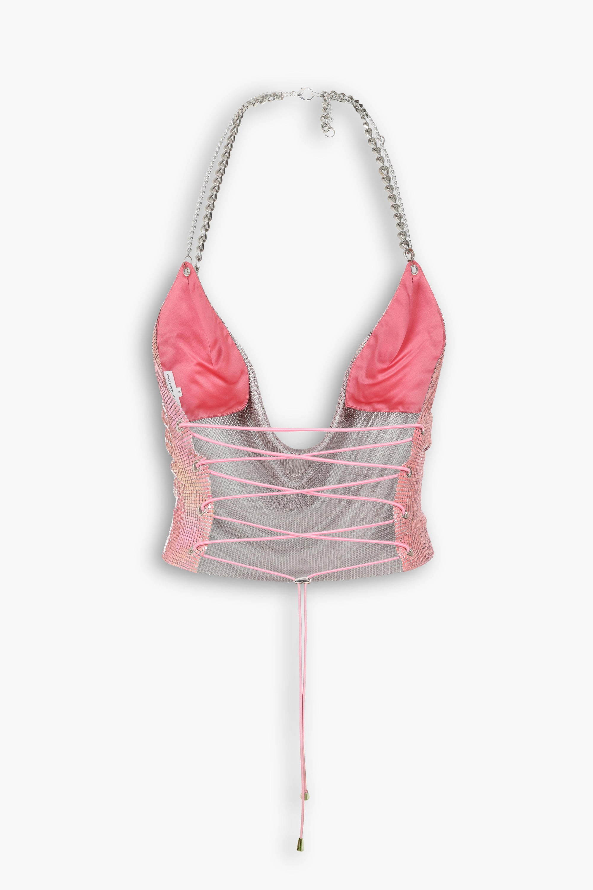 Double Chain Chainmail Top in Pink