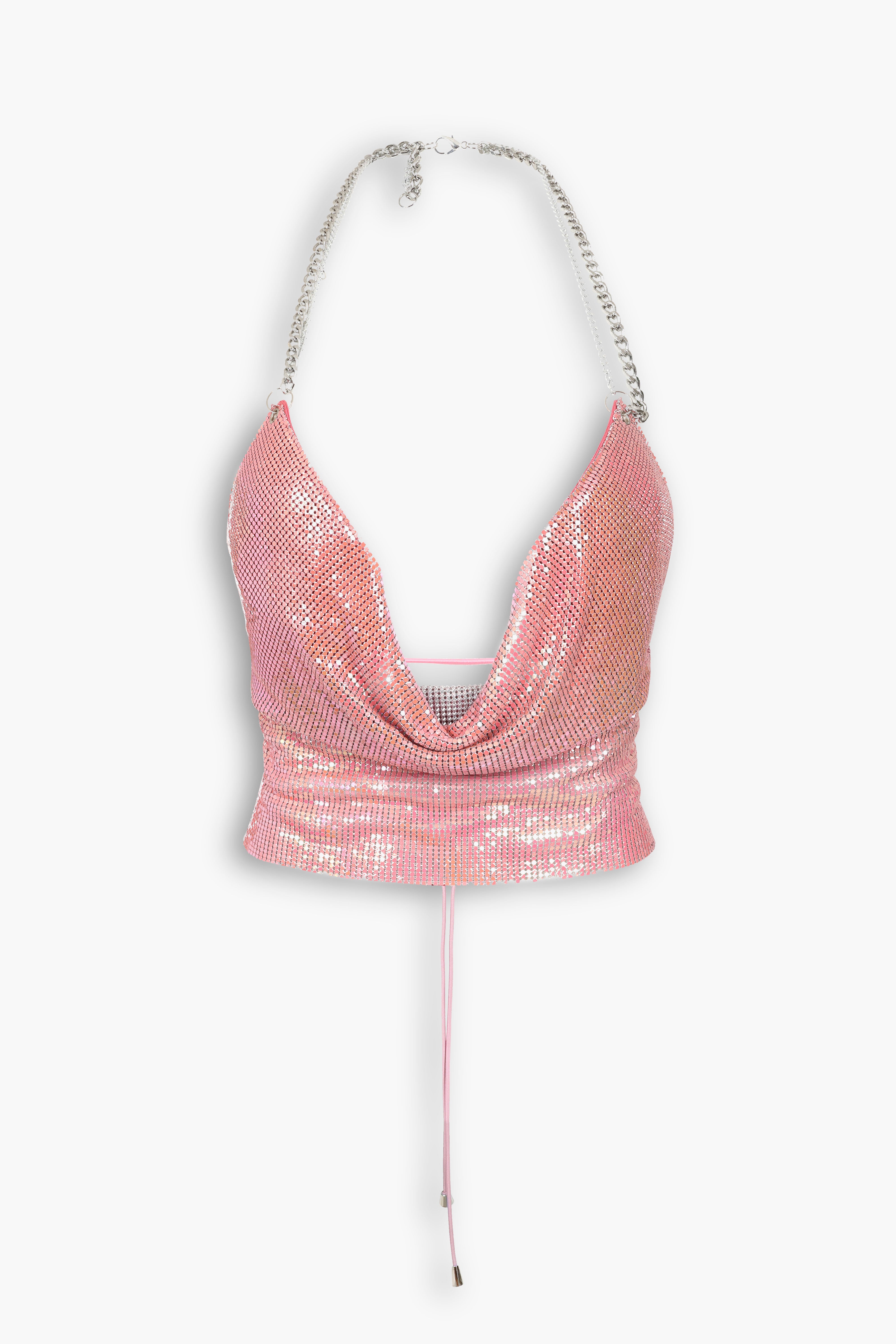 Double Chain Chainmail Top in Pink | KARIZMA