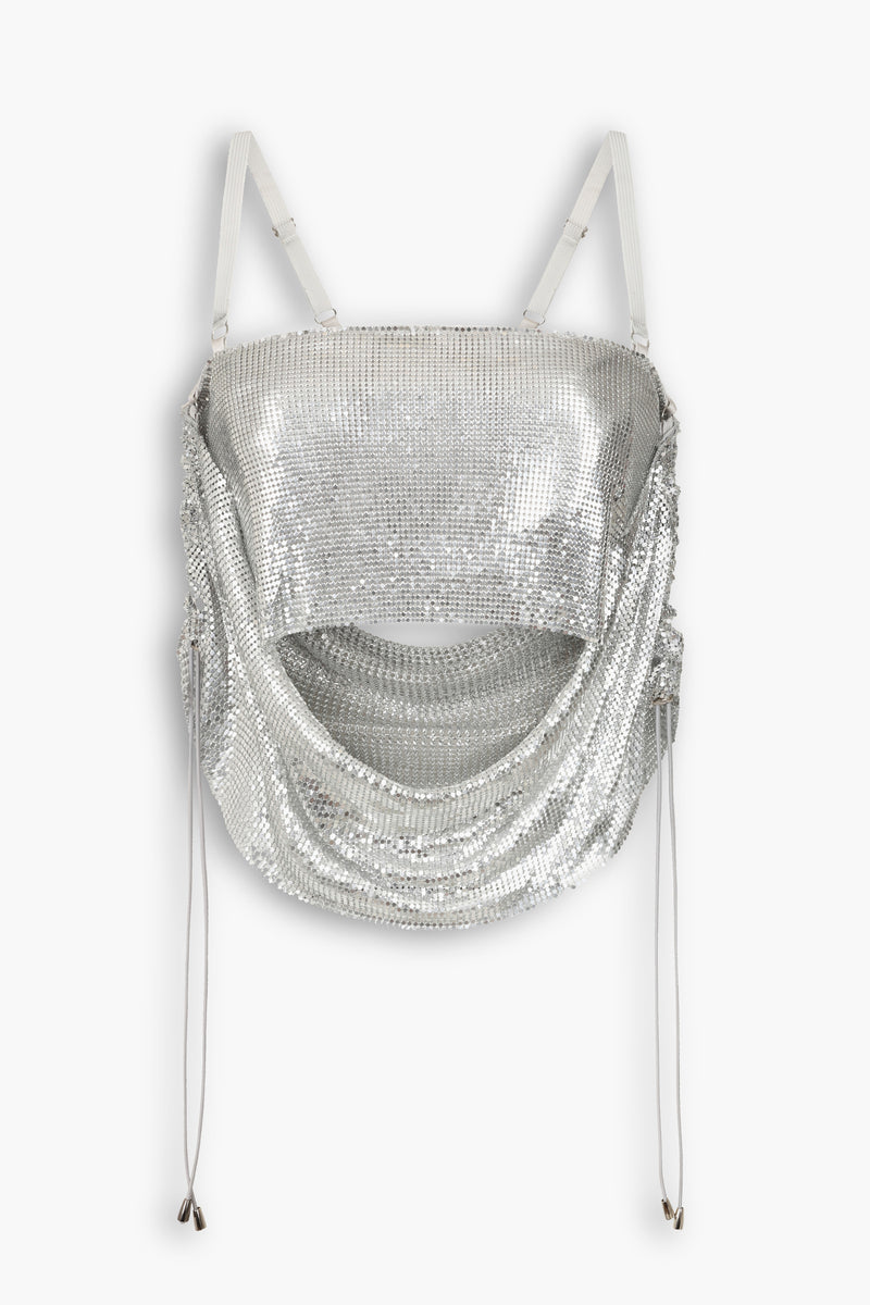Buckle Bandeau Chainmail Top in Silver
