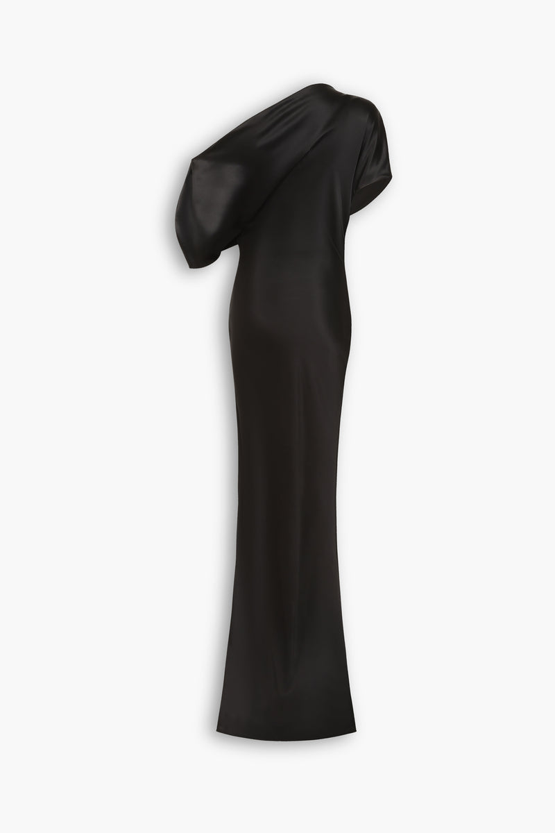 Bias Cut Silk Dress in Black