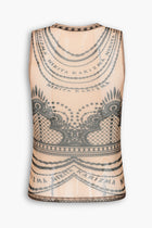 Henna Tattoo Vest in Black