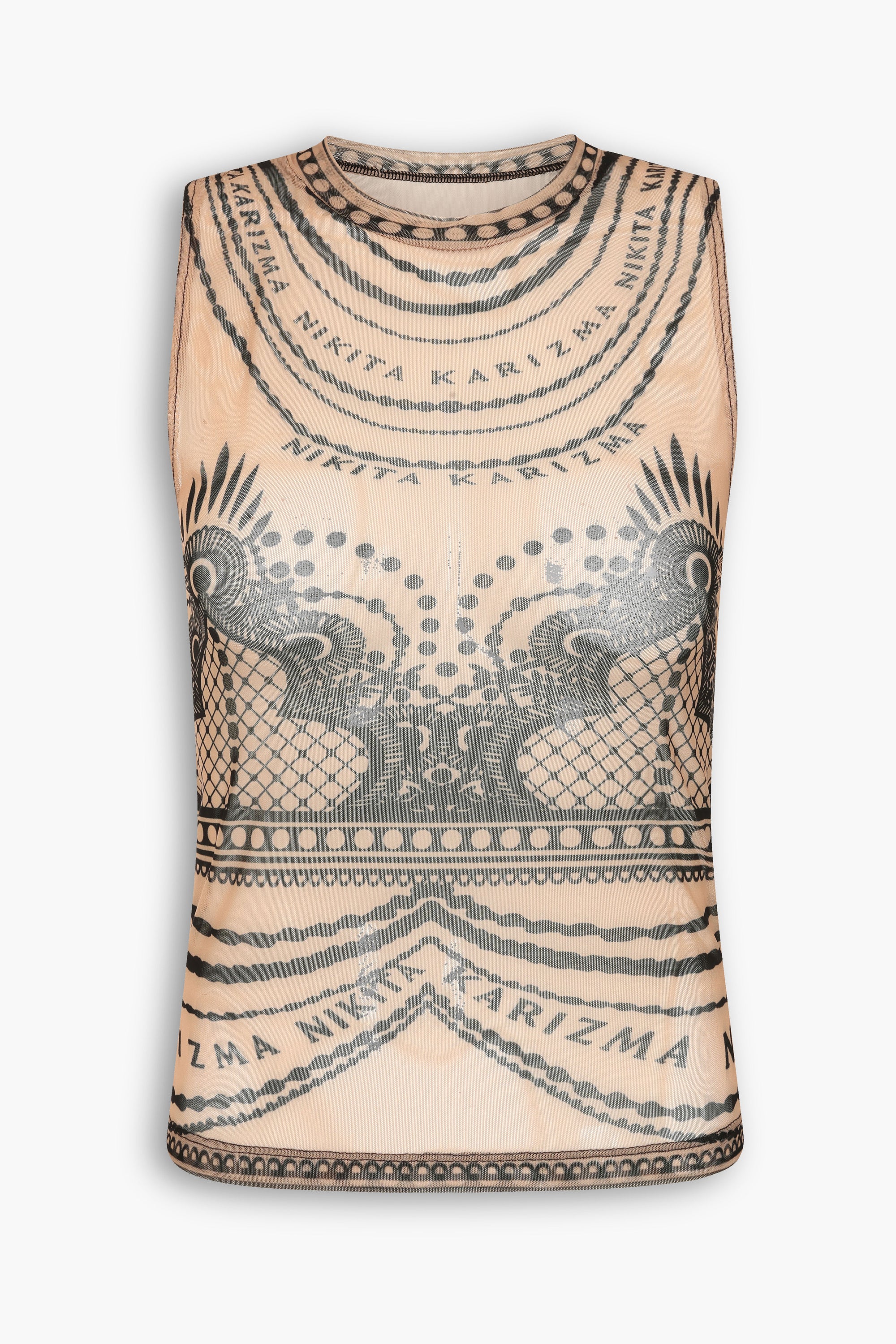 Henna Tattoo Vest in Black
