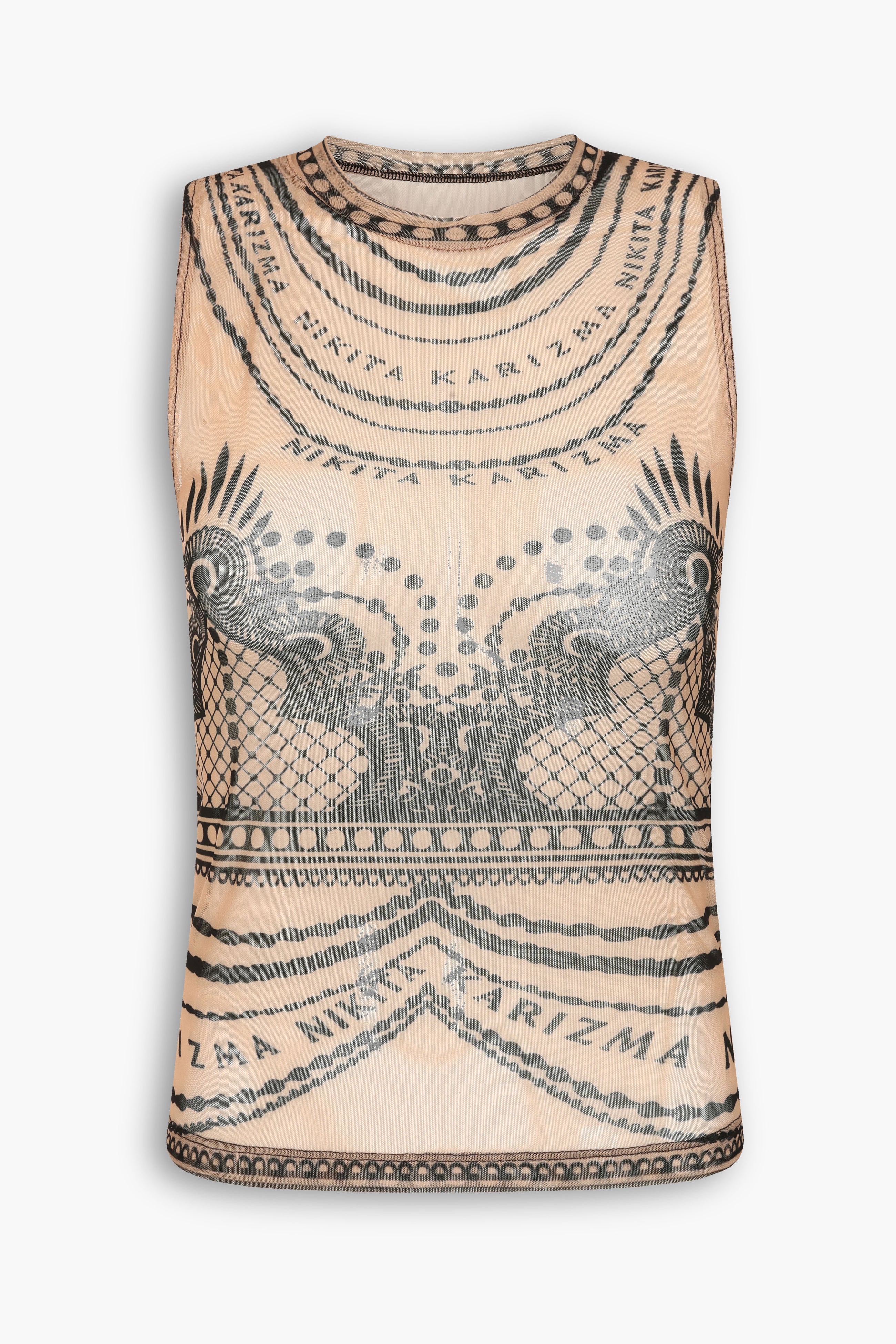 Henna Tattoo Vest in Black