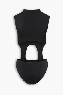 High Neck Cut Out Bodysuit in Black