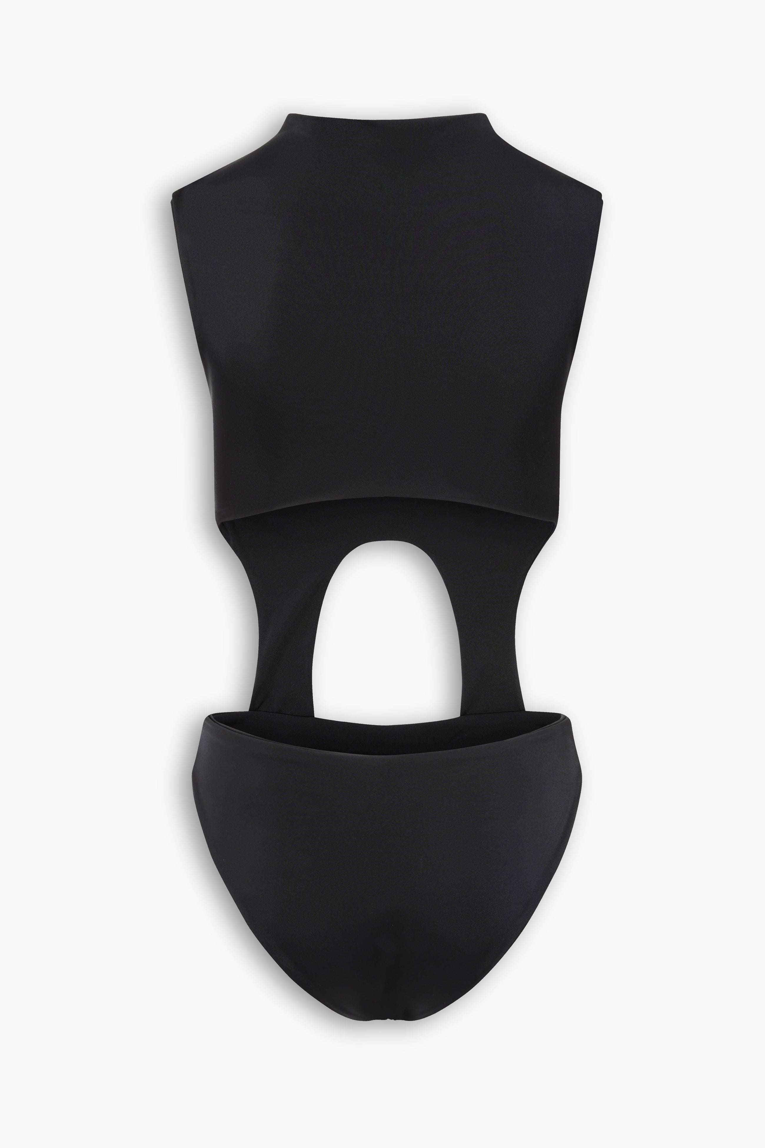 High Neck Cut Out Bodysuit in Black