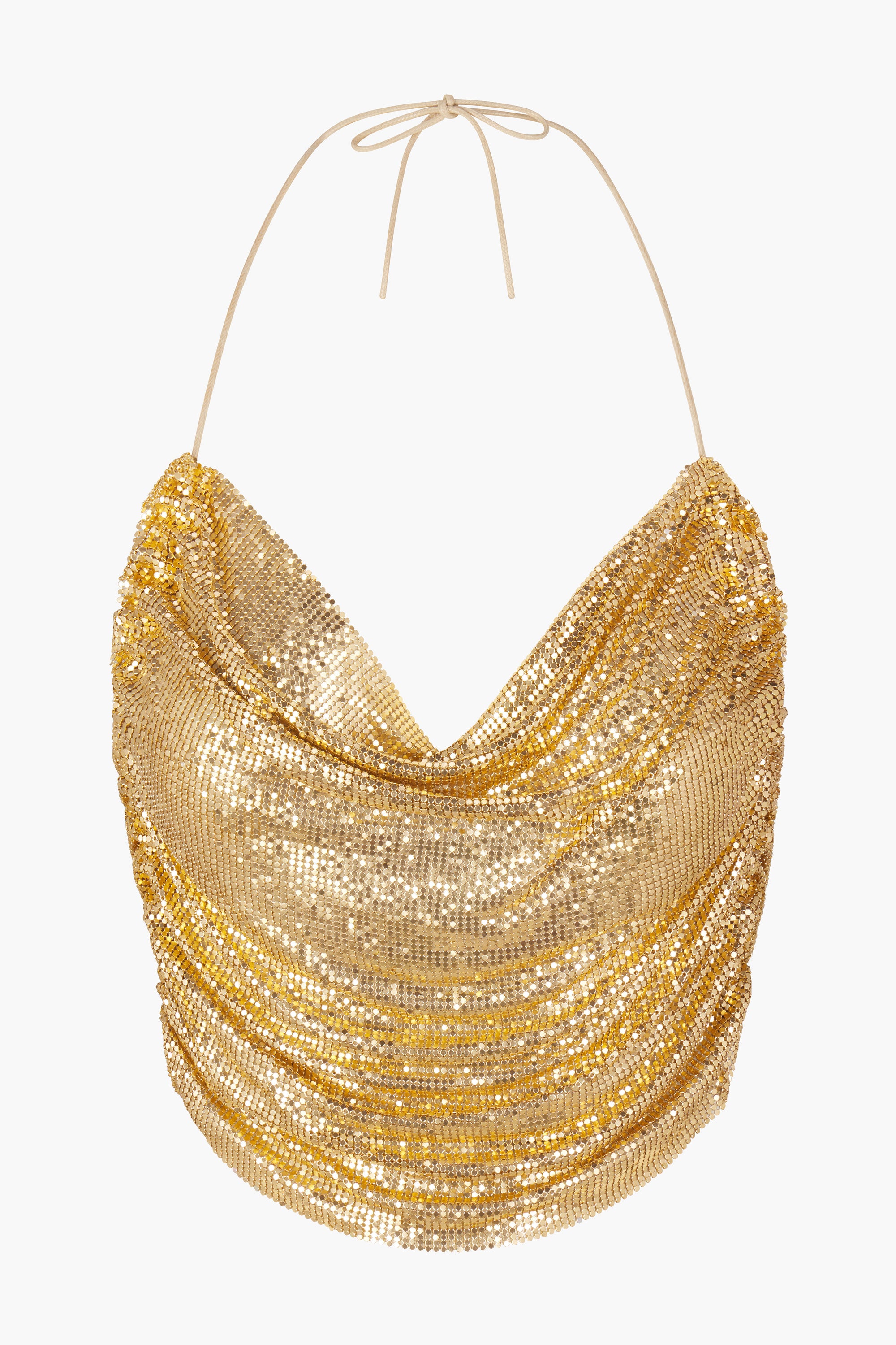 Ruched Chainmail Top in Gold