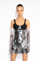 Magma Sculpted and Waxed Cotton Dress in Monochrome