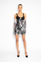 Magma Sculpted and Waxed Cotton Dress in Monochrome