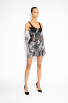 Magma Sculpted and Waxed Cotton Dress in Monochrome