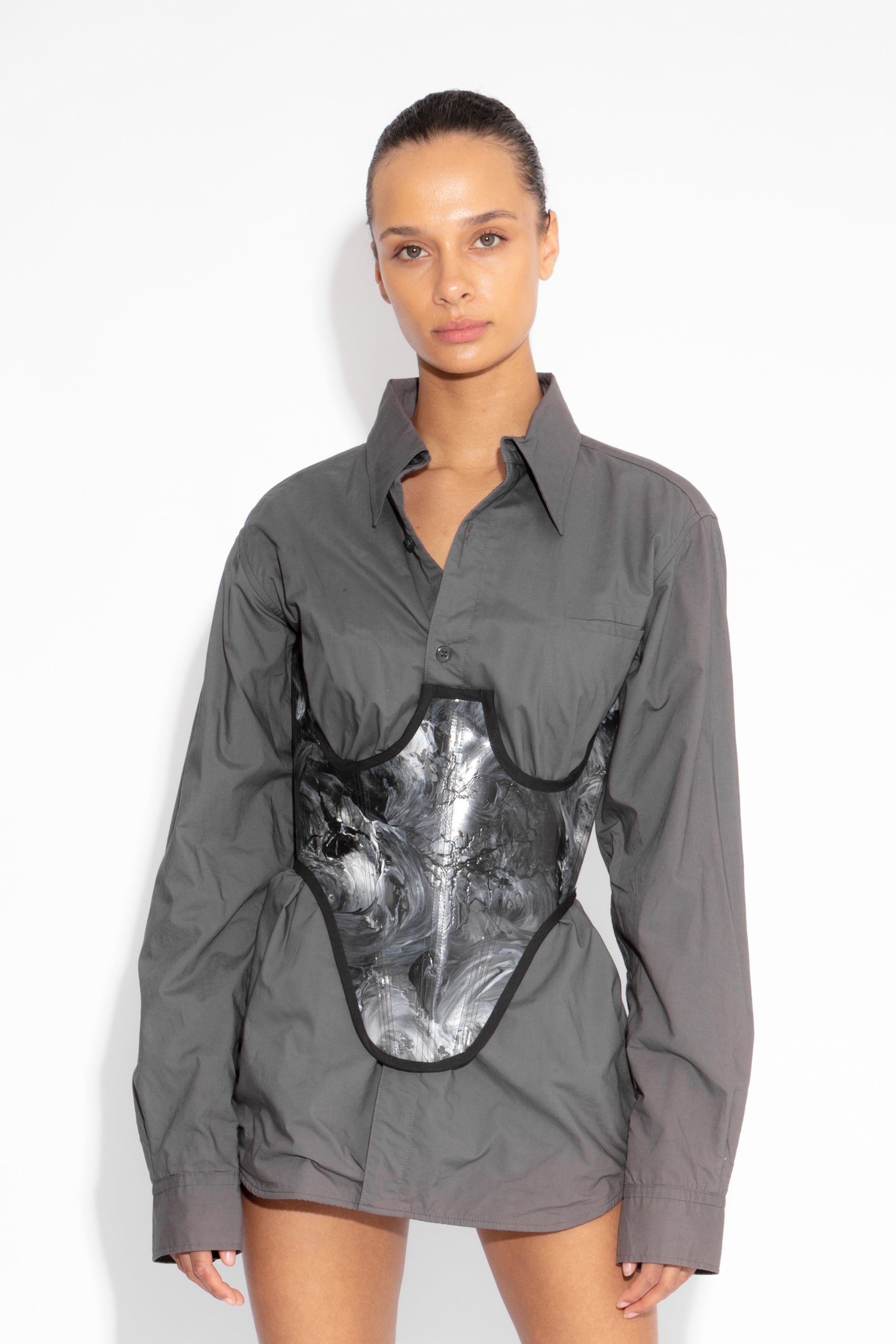 Magma Sculpted Underbust Corset in Monochrome