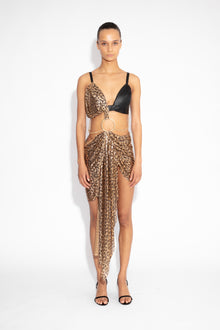 Chainmail Ring Detail Dress in Leopard